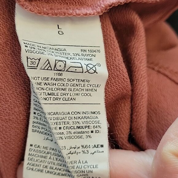 Old Navy French Terry knotted slit back pullover sweatshirt, sz L - Picture 7 of 7